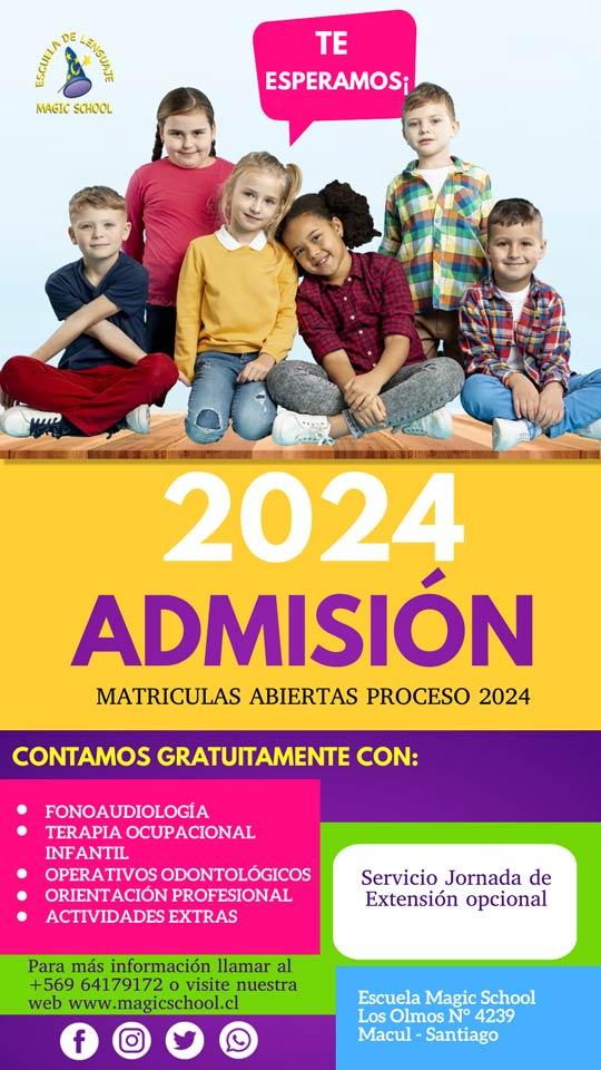 Proceso de Admisión 2024 | Escuela Magic School